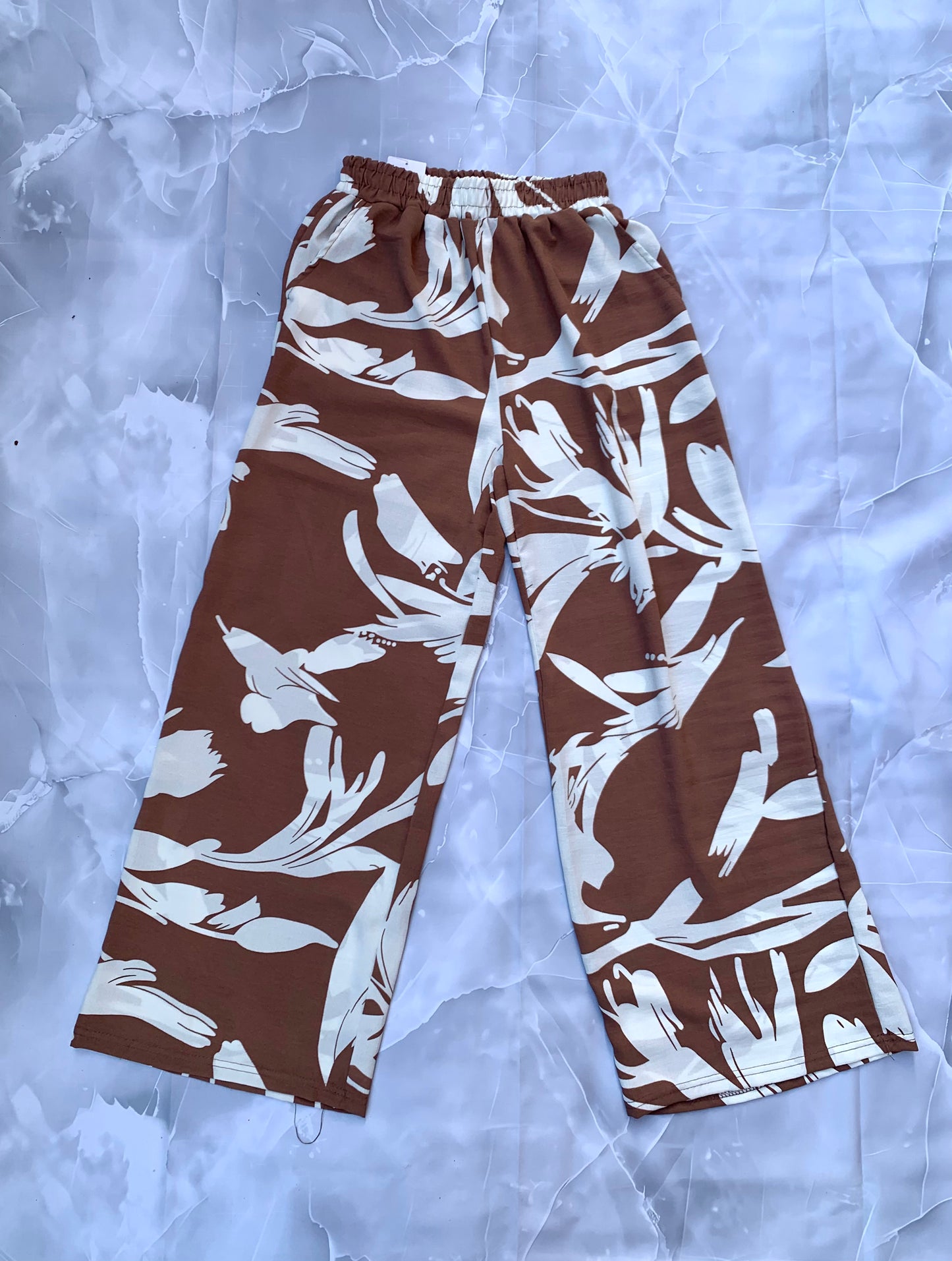 Pantalones frescos de lino flores