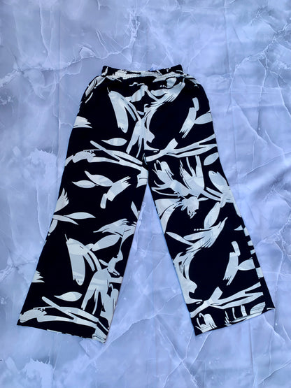 Pantalones frescos de lino flores